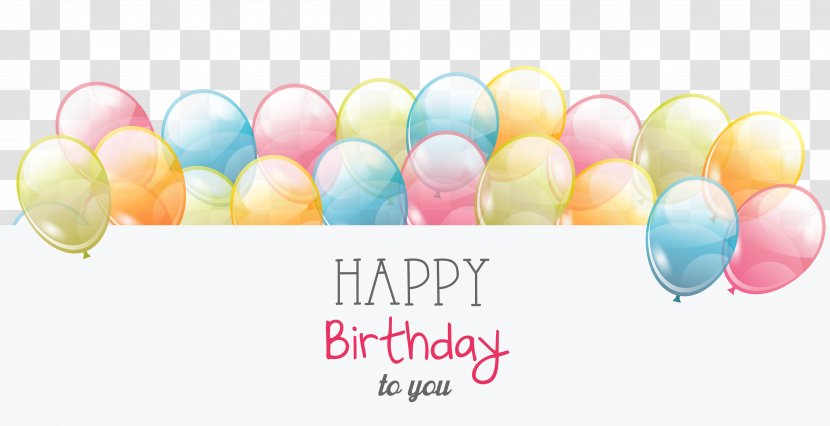 Birthday Balloon Greeting Card - Party Supply - Vector Color Balloons Banner Transparent PNG