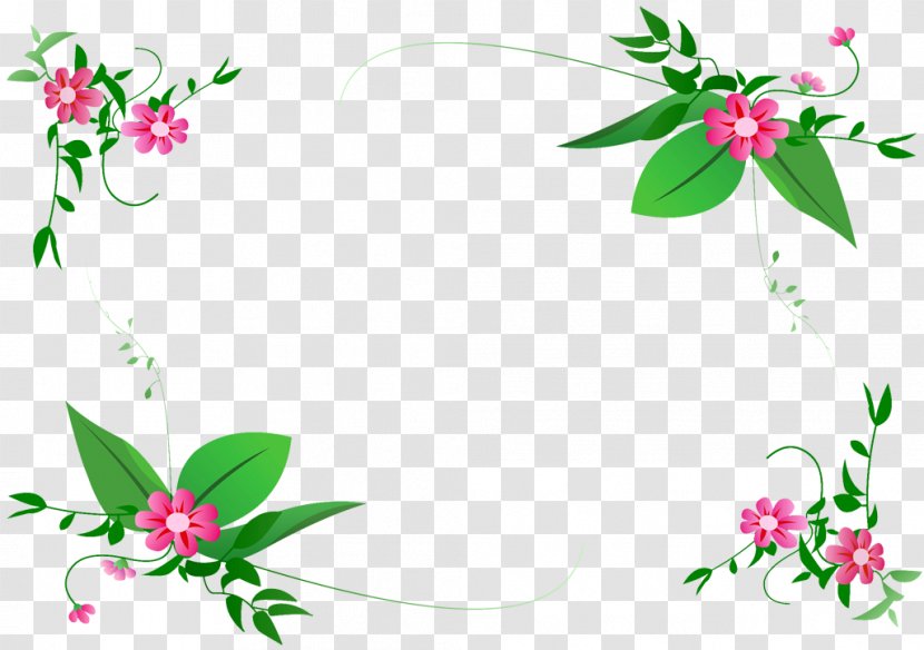 Flower Floral Design Clip Art - Green - Border Transparent PNG
