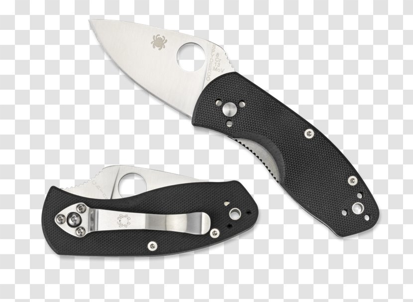 Pocketknife Spyderco Blade Drop Point - Knife Transparent PNG