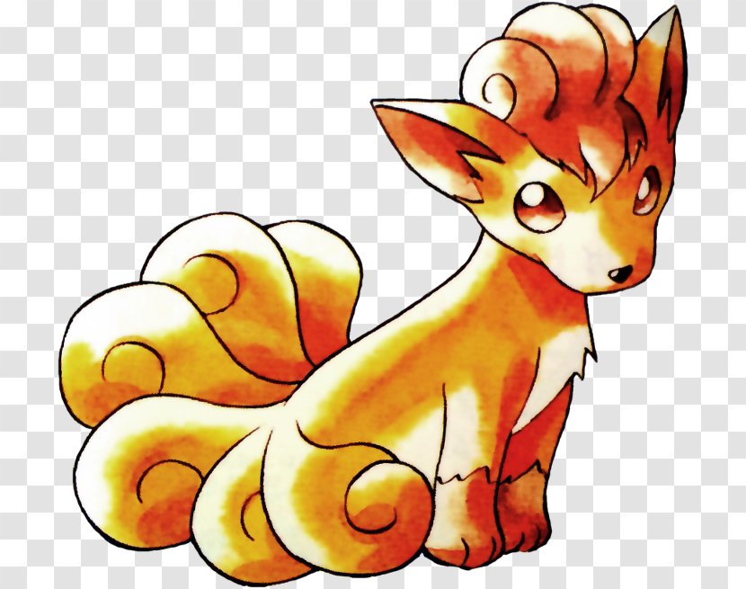 Pokémon Red And Blue Fox Vulpix Ninetales Art - Cartoon - Tail Transparent PNG