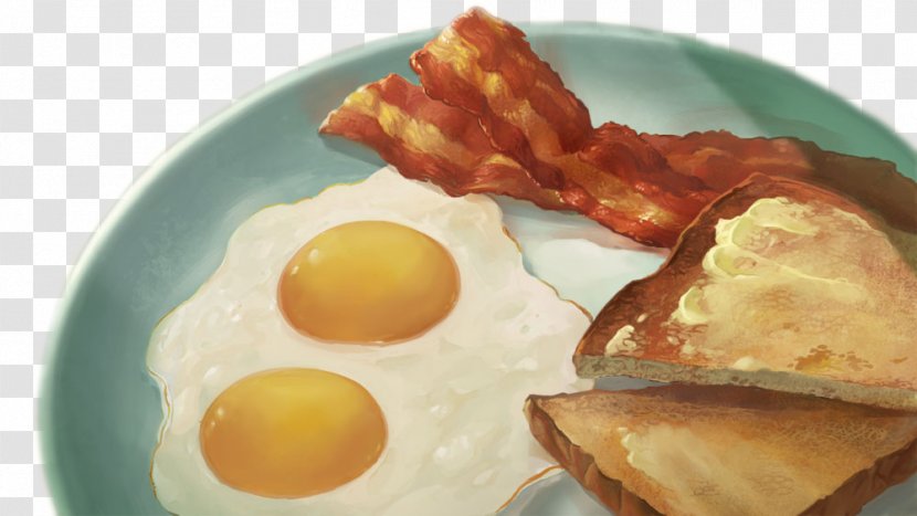 Bacon Breakfast Fried Egg Toast Ham And Eggs - Containing Scrambled With For Transparent PNG
