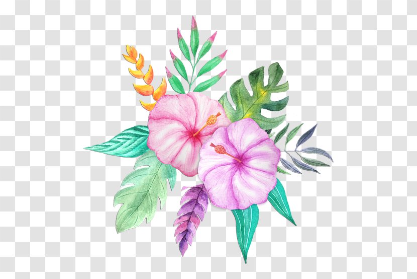 Watercolor Painting Flower Bouquet Image Illustration - Canvas Transparent PNG