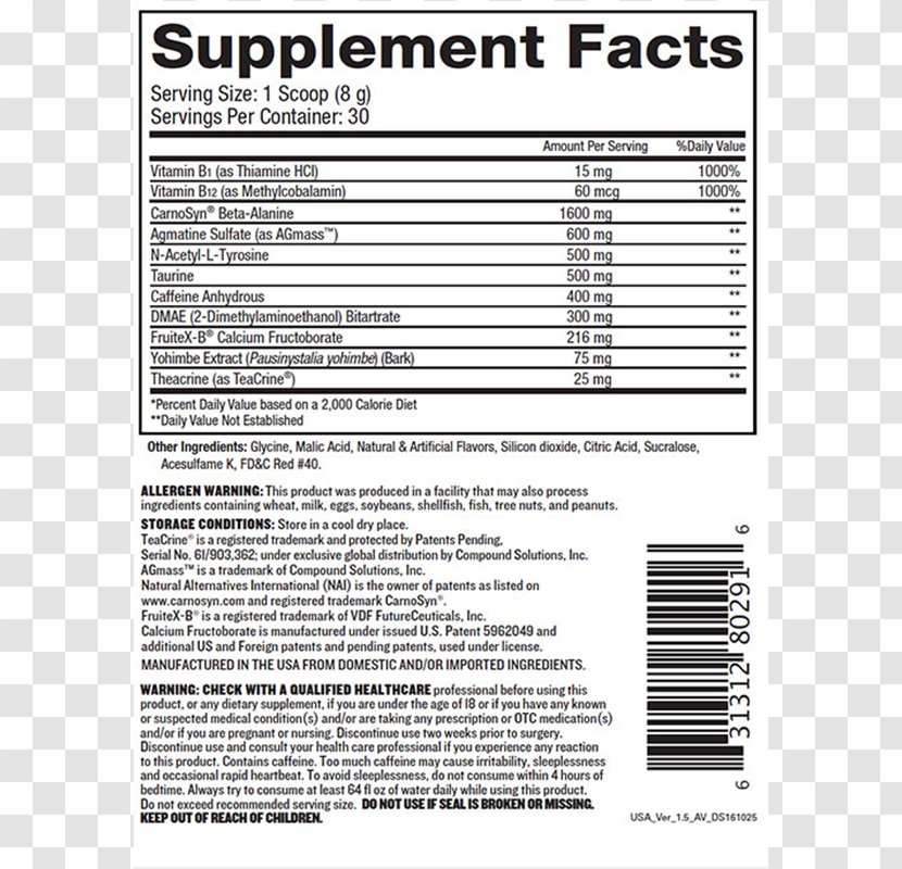 Dietary Supplement Nutrient Nutrition Facts Label Tablet - Diet - Beast Mode Transparent PNG