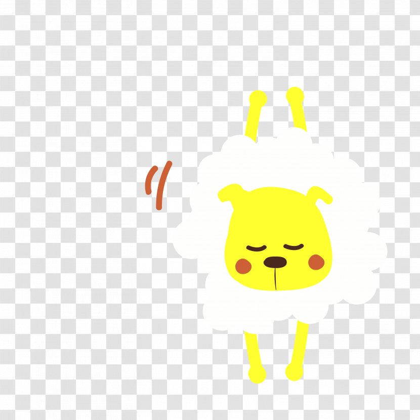 Smiley Yellow Pattern - Vector White Cartoon Bear Transparent PNG