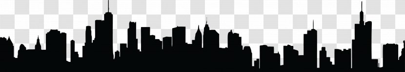 Skyline Cityscape Silhouette - City - Black Background Transparent PNG