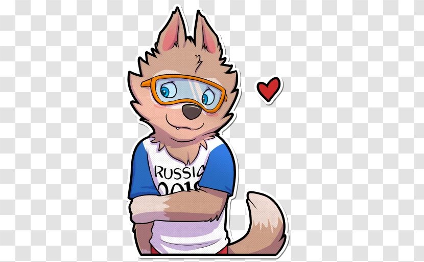 2018 FIFA World Cup Zabivaka Russia Mascot Sticker - Heart Transparent PNG