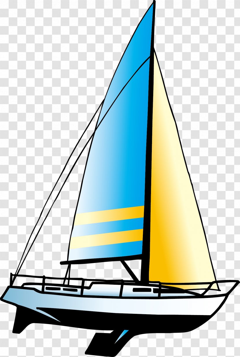 Sailing Ship Yacht Sailboat - Brigantine - Blue Decoration Fine Transparent PNG