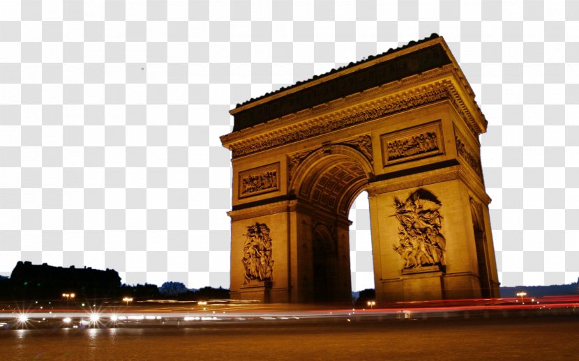 Arc De Triomphe Champs-xc9lysxe9es Eiffel Tower Charles Gaulle Airport Narva Triumphal Arch - Tourist Attraction - Paris, France Seven Transparent PNG
