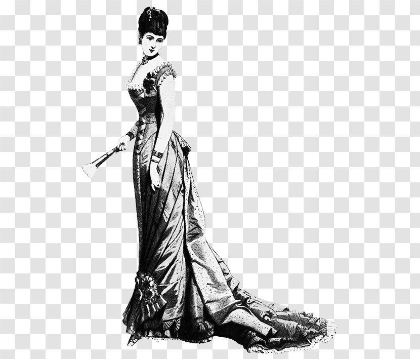 Woman Evening Gown Victorian Era Fashion - Silhouette - VICTORIAN AGE Transparent PNG