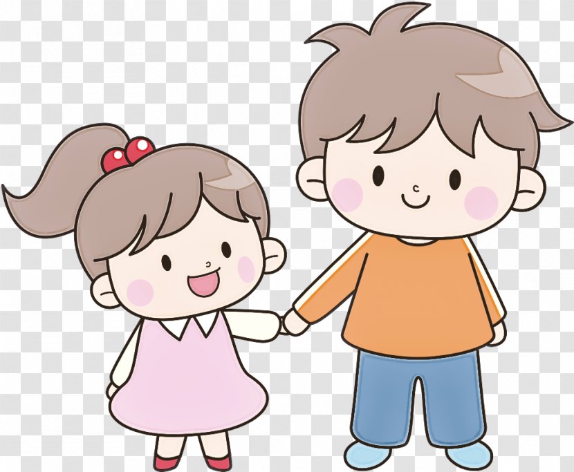 Cartoon Child People Cheek Pink - Interaction - Friendship Transparent PNG