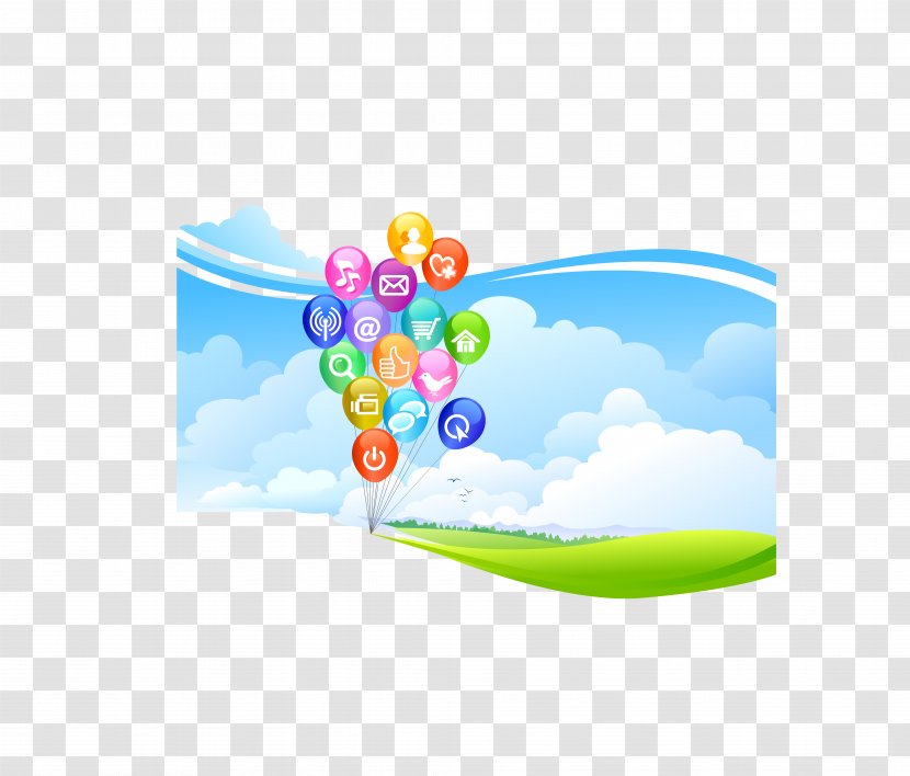 Sky Landscape Cartoon - Drawing - Vector Chaoyang Balloon White Cloud Transparent PNG
