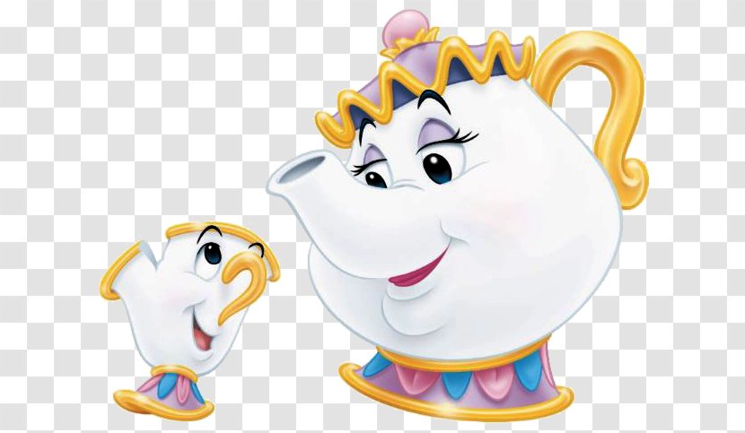 Mrs. Potts Beast Belle Minnie Mouse Character - Mrs Transparent PNG