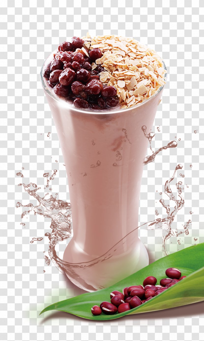 Ice Cream Smoothie Bubble Tea Adzuki Bean Drink - Milkshake - Sand Taro Red Transparent PNG