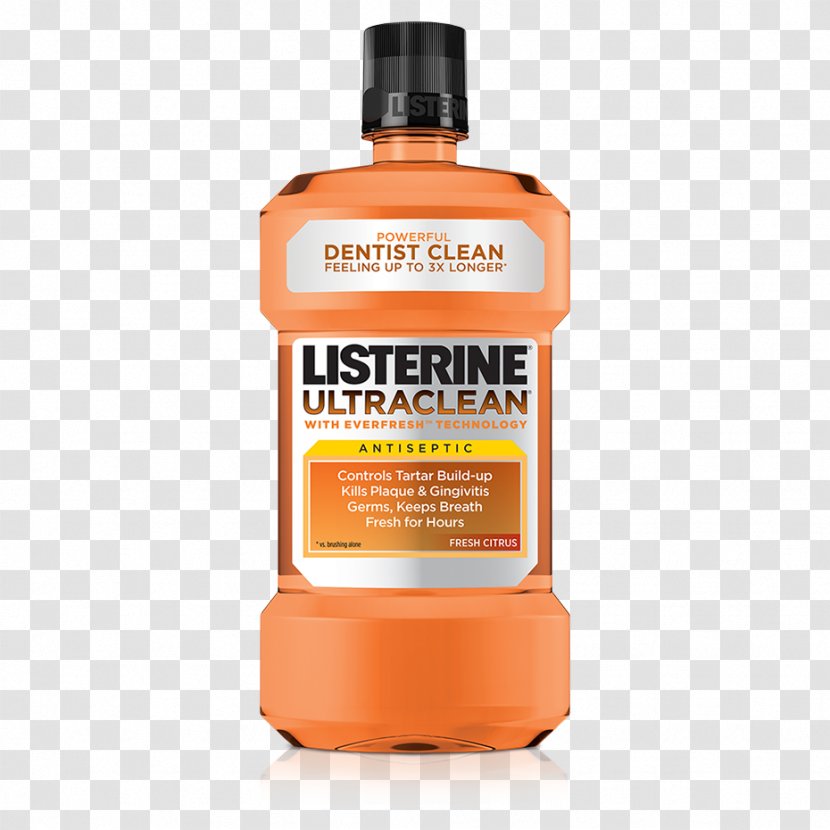 Listerine Mouthwash Ultraclean Total Care - Tooth Transparent PNG