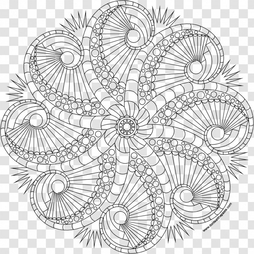 Mandala Coloring Book Clip Art - Artwork - Flower Transparent PNG