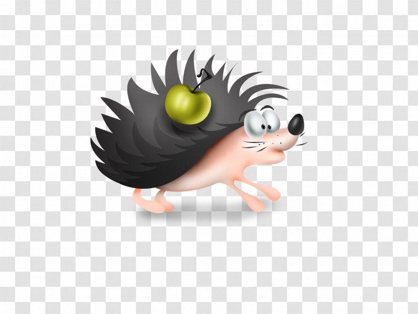 Hedgehog Cartoon Illustration - Finger - Apple Transparent PNG