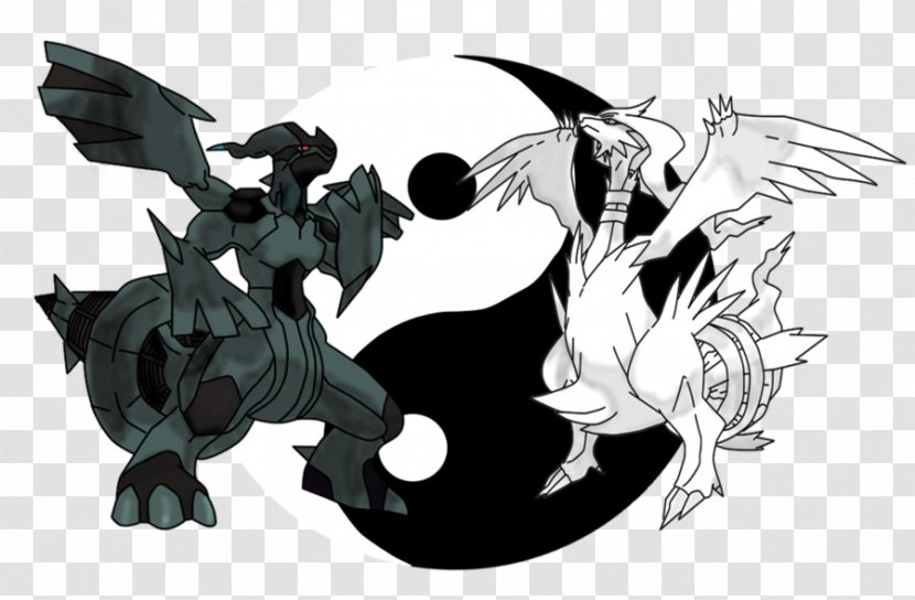 Pokémon Black 2 And White Pokemon & X Y Zekrom Reshiram - Watercolor - Ying Yang Transparent PNG