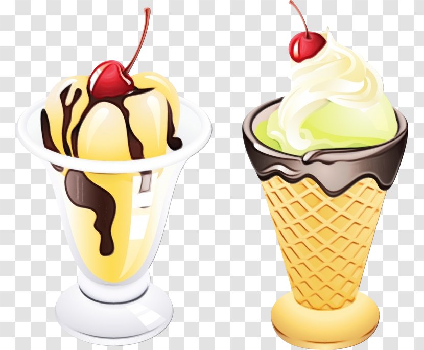 Ice Cream Cones Sundae Milkshake - Dish - Dairy Transparent PNG