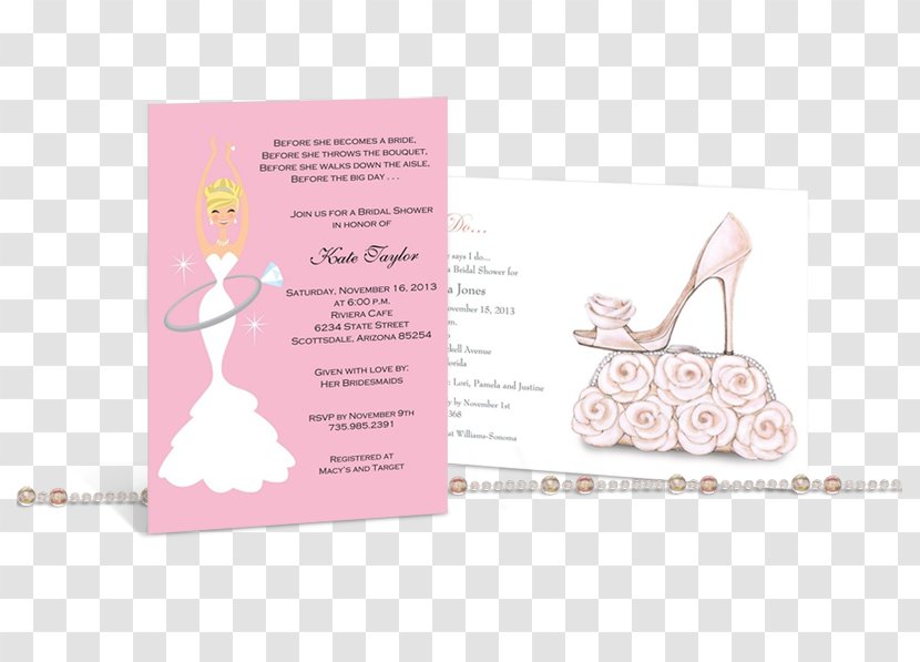 Bridal Shower Wedding Invitation Pink M Font - Dress - BRIDAL SHOWER INVITATION Transparent PNG
