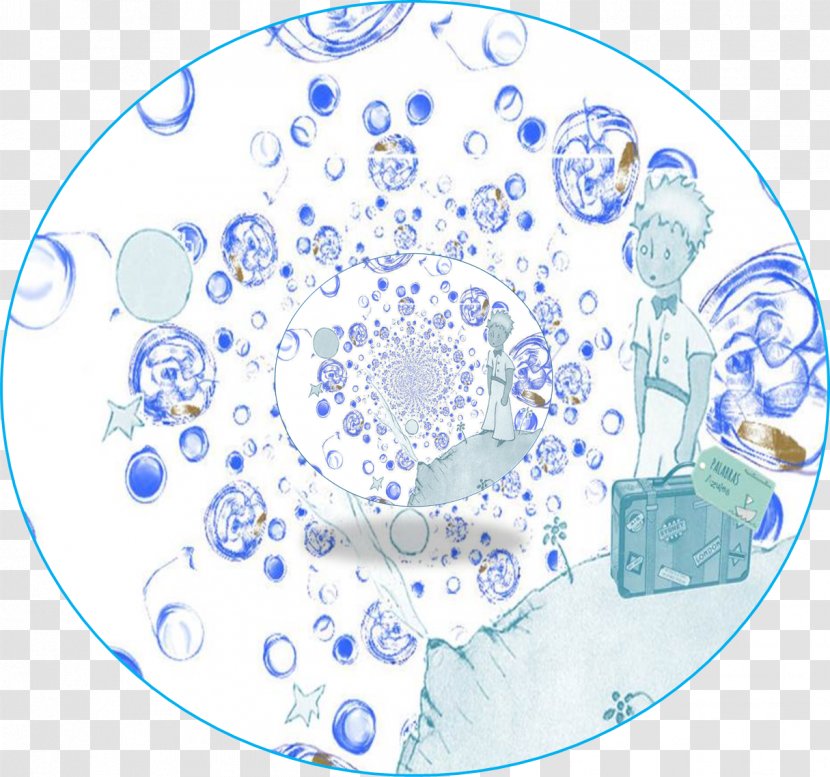 Blue And White Pottery The Little Prince Circle Water - Dishware Transparent PNG