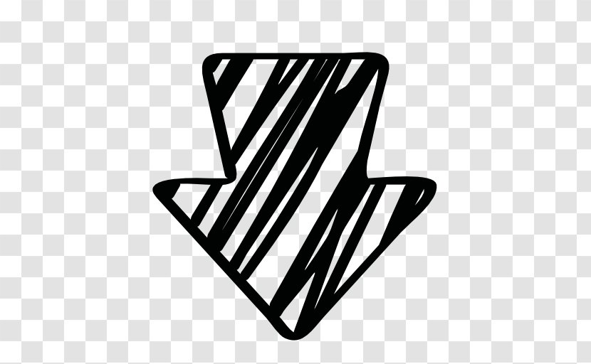 Arrow Symbol Clip Art - Monochrome - Down Transparent PNG