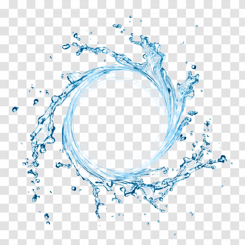 Water Filter Circle - Text - Blue Column Element Transparent PNG