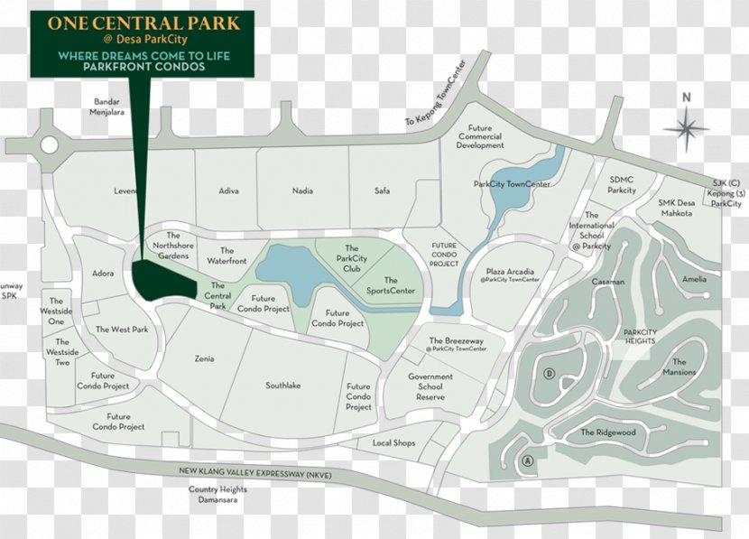 Desa ParkCity Map ONE CENTRAL PARK.CONDO, South Brooks Transparent PNG