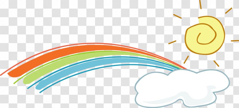 Clip Art - Computer - Cartoon Painted Beautiful Rainbow Transparent PNG