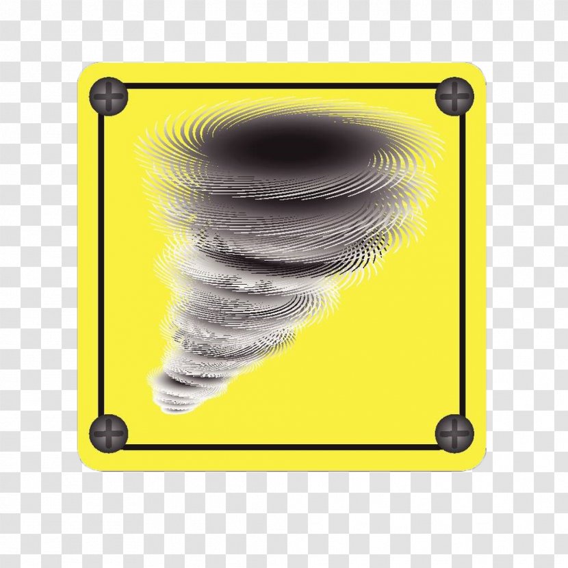 Tropical Cyclone Typhoon Stock Illustration - Warnings And Watches - Yellow Tornado Sign Transparent PNG