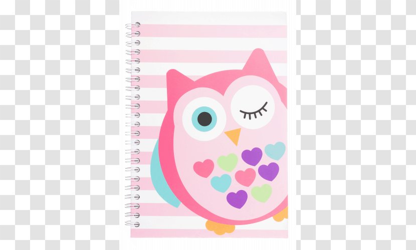 Owl Notebook School Stationery Font - Pink M Transparent PNG