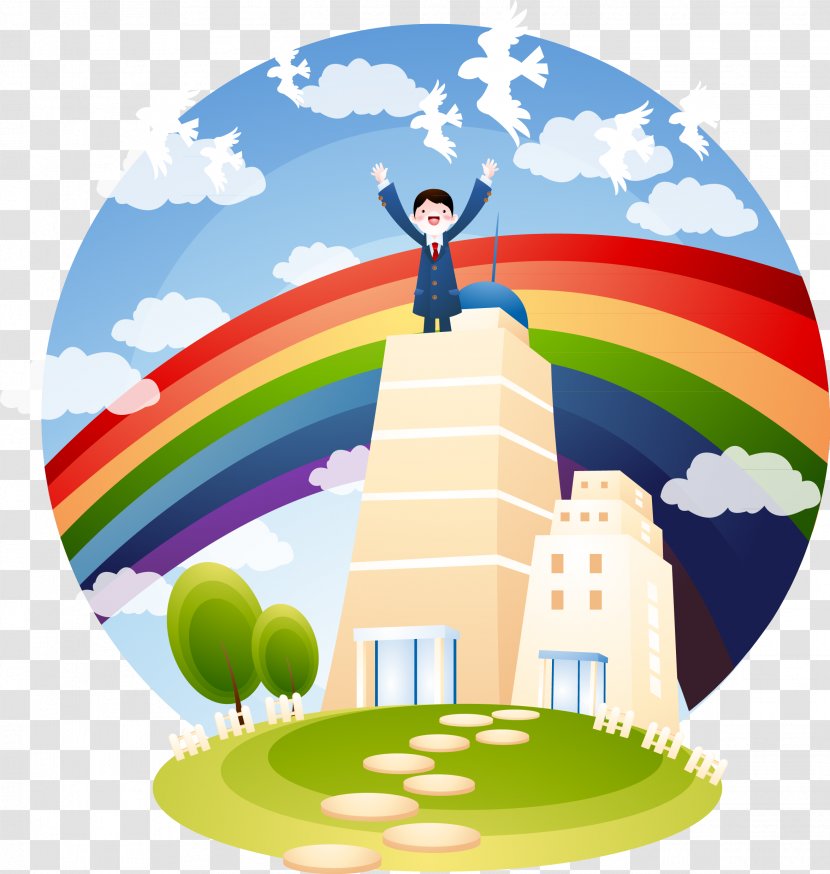 Euclidean Vector Illustration - Clip Art - Man On The Roof Transparent PNG