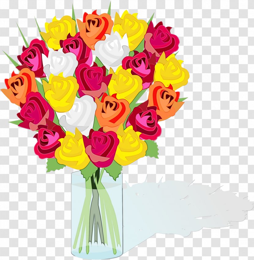 Bouquet Of Flowers Drawing - Garden Roses - Plant Stem Transparent PNG