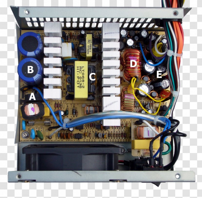 Power Supply Unit Switched-mode Computer Converters Wiring Diagram - Electrical Wires Cable - Interior Transparent PNG