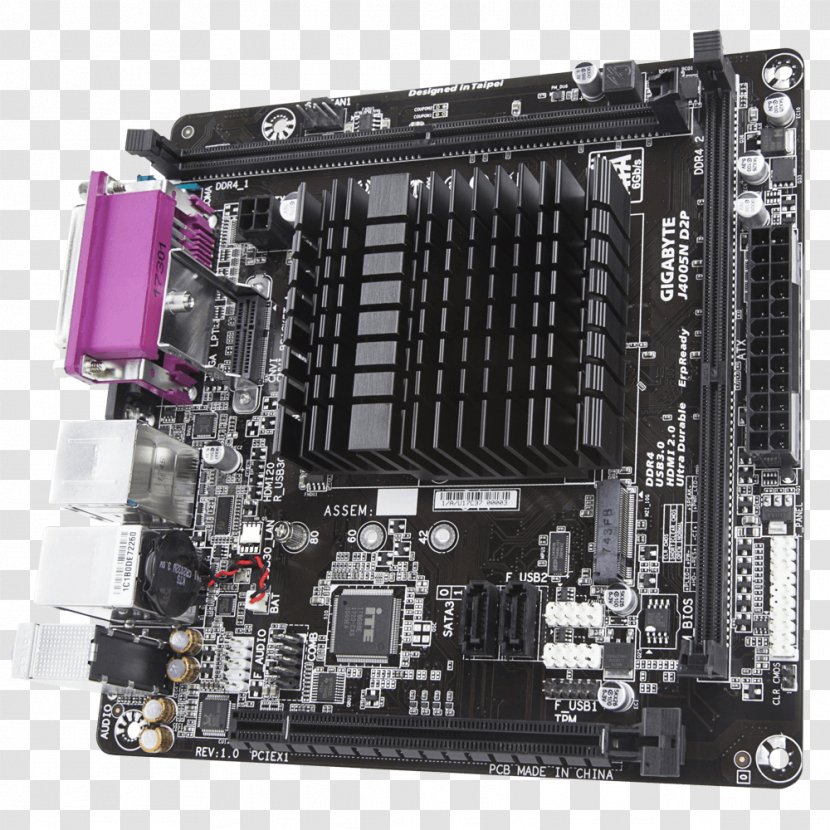 Intel Goldmont Plus Gigabyte Technology Motherboard Celeron - Computer Component - Small Form Factor Transparent PNG