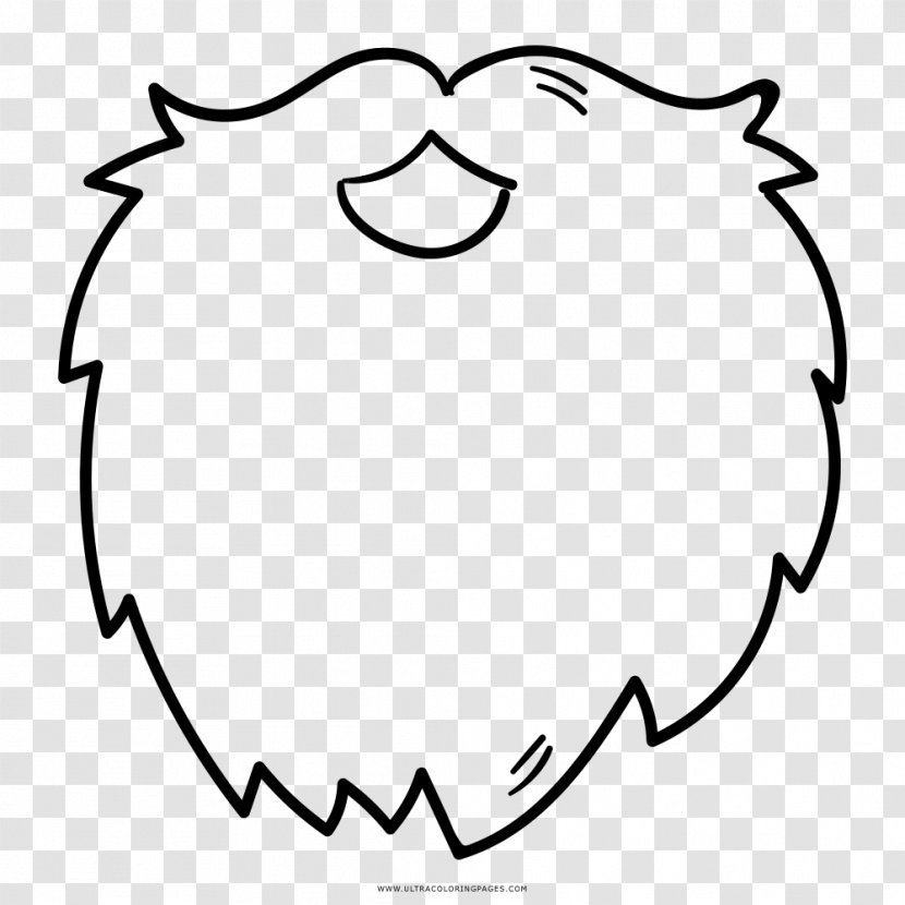 Black And White Coloring Book Drawing Beard - Silhouette Transparent PNG