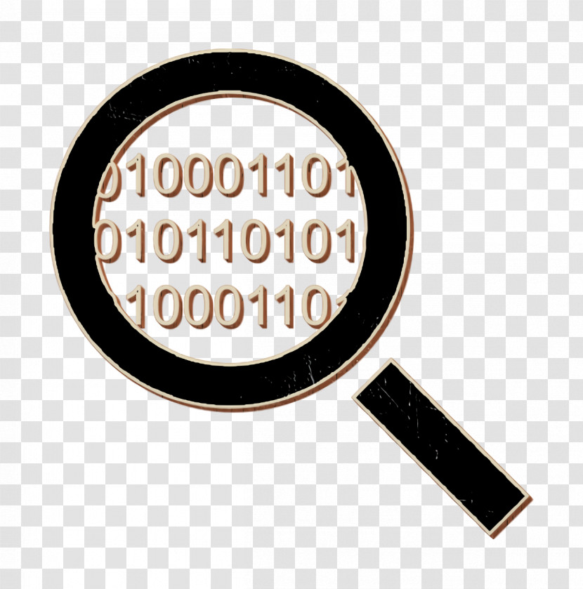 Code Icon Interface Icon Search Code Interface Symbol Of A Magnifier With Binary Code Numbers Icon Transparent PNG