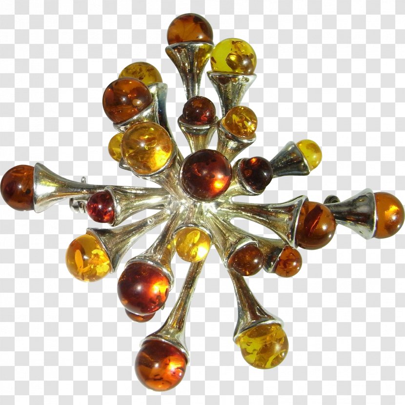 Baltic Amber 1950s Jewellery Brooch Transparent PNG