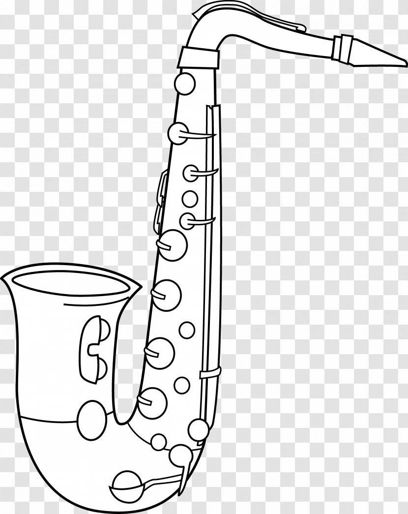 Alto Saxophone Black And White Tenor Clip Art - Flower Transparent PNG