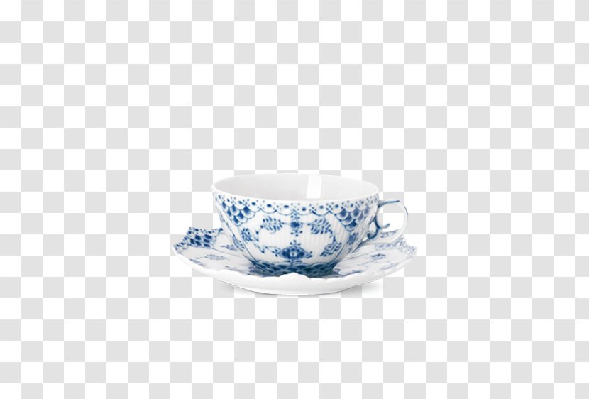 Saucer Teacup Royal Copenhagen Mug - Blue By - Chinese Lace Transparent PNG