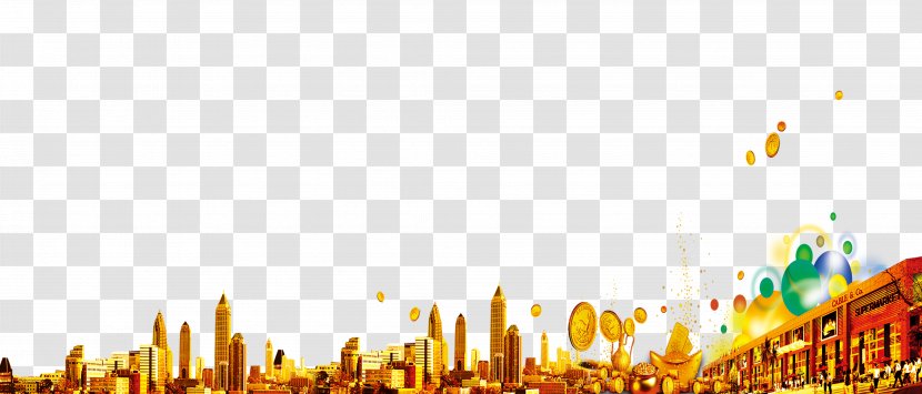 City Download - Pixel - Golden Transparent PNG