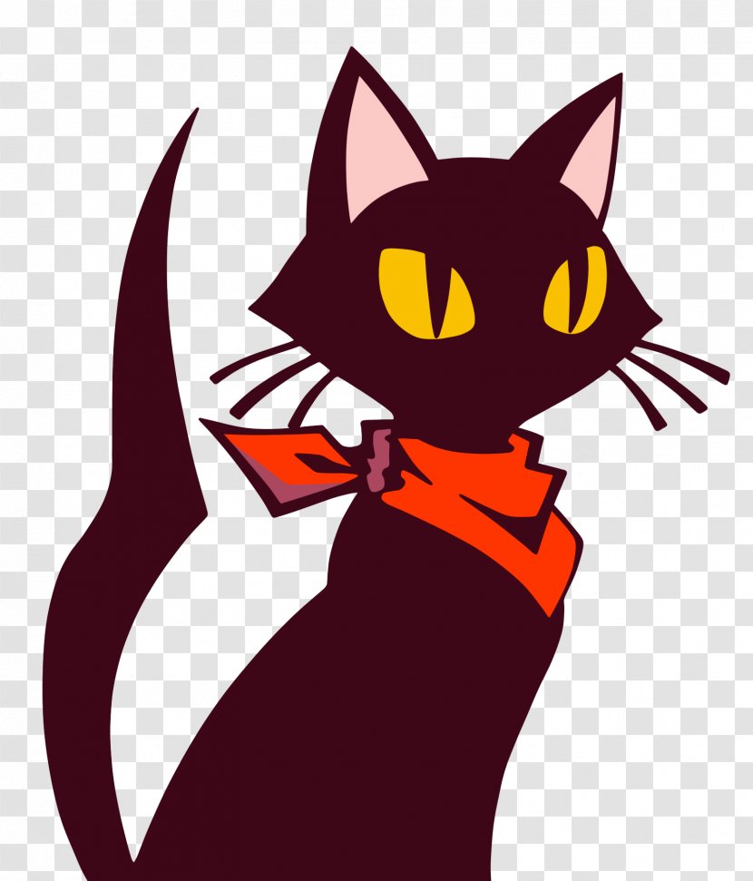 Ghost Trick: Phantom Detective Kitten Sissel Black Cat Kerchief - Head Transparent PNG