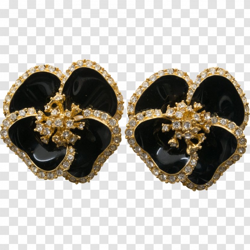 Onyx Earring Bling-bling Imitation Gemstones & Rhinestones Vitreous Enamel - Bling - Jewellery Flower Transparent PNG