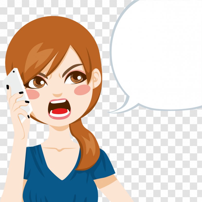 Telephone Call Cartoon Screaming Clip Art - Heart - Girls Transparent PNG