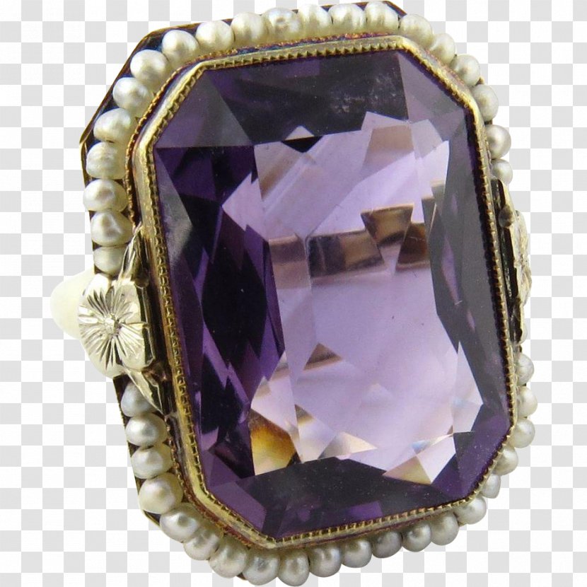 Amethyst Jewellery Ring Gemstone Gold - Moonstone - Vintage Transparent PNG