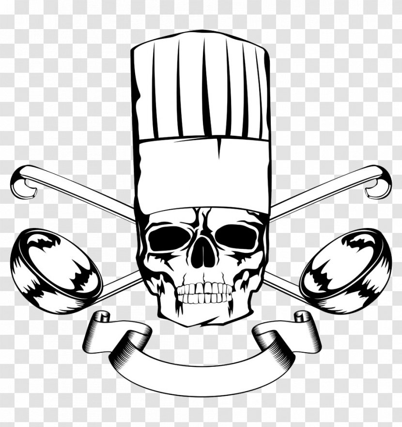 Chef Skull Royalty-free Clip Art - Drawing - Cap Transparent PNG