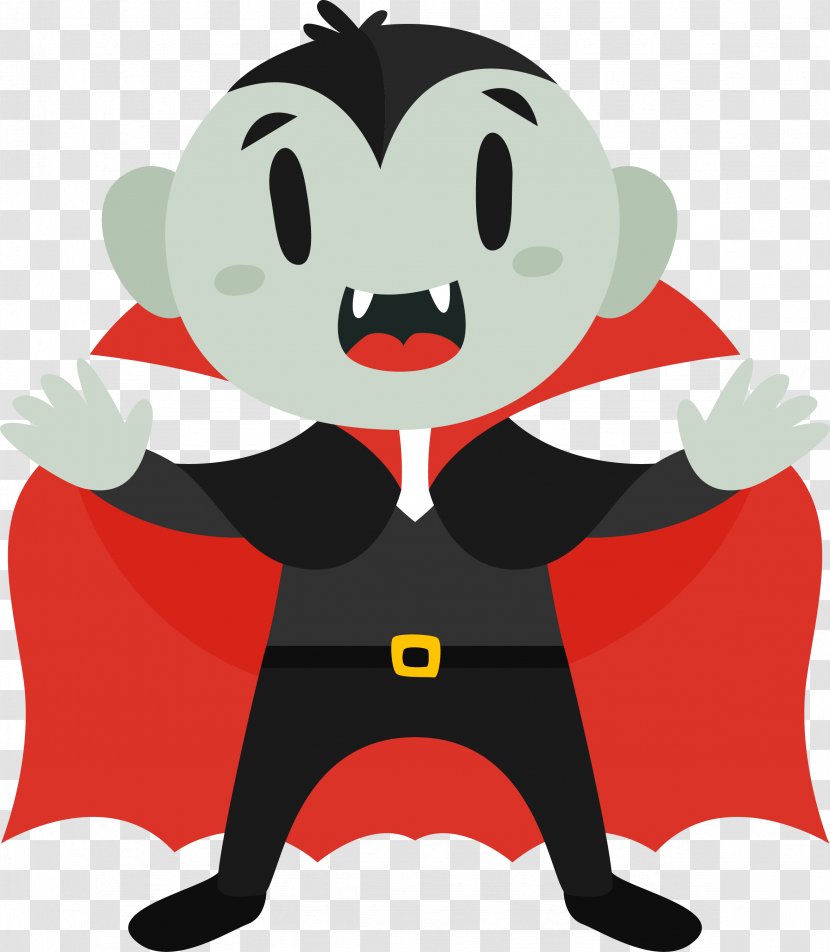 Count Dracula Halloween Cartoon - Vertebrate - Vector Little Vampire Transparent PNG