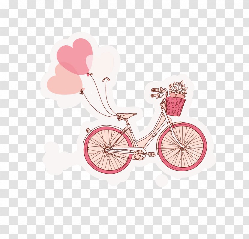 Bicycle Cycling Drawing - Throw Pillow - Pink Bike Transparent PNG