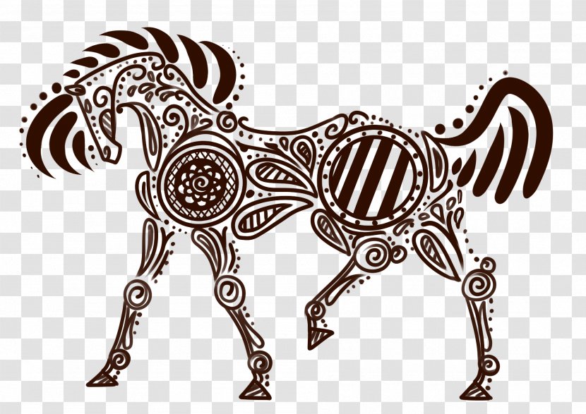 Canidae Horse Dog Visual Arts Clip Art - Like Mammal - Mehndi Design Transparent PNG