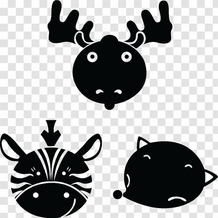 Sticker Decal Adhesive Envelope Cat - Black And White - Cerf Transparent PNG