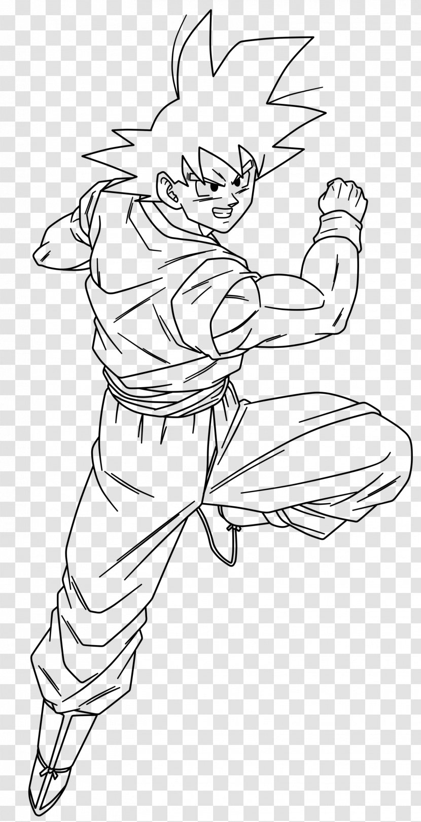 Line Art Drawing Goku DeviantArt - Arm - Head Transparent PNG